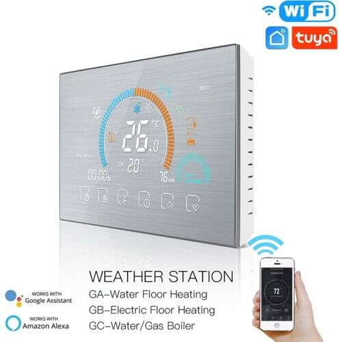 WiFi Thermostat Programmable Temperature Controller Underfloor Water/Gas Boiler Weather Station Tuya Smart Alexa Voice Control