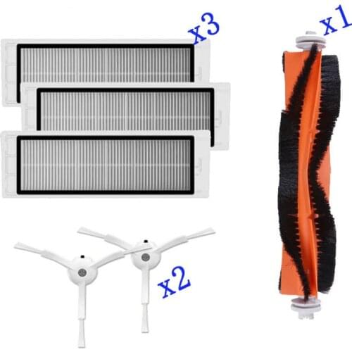 3Pcs Hepa filter+2Pcs side brush+1Pcs main brush Suitable for Xiaomi Mi Robot Roborock S50 S51 Vacuum Cleaner parts accessories
