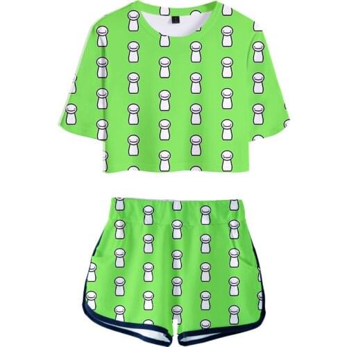 Cool Anime Dream Smp Dreamwastaken 3D Print Tracksuit Women Two Piece Set Top Shorts Outfits Casual Sportswear Cool short Sleeve