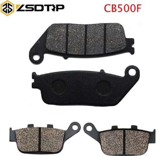 ZSDTRP 2 Pairs Semi-Metal Motorcycle Brake Pads For Honda CB500F CB 500F 2013 2014 Front and Rear Disc Brake Pads Set Racing