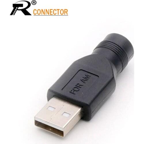 3pc USB A Type Male Plug to 5521 DC Connector 2.1*5.5mm Power Jack DC Power Conector 5.5x2.1 adapter High quality