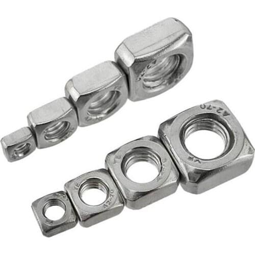 20Pcs DIN557 M3 M4 M5 M6 M8 304 Stainless Steel Square Nuts