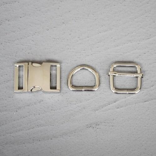 50 Sets 20mm Webbing Metal Hardware Strap Slider D Ring Release Belt Buckle For Dog Collar Paracord Sewing Accessory