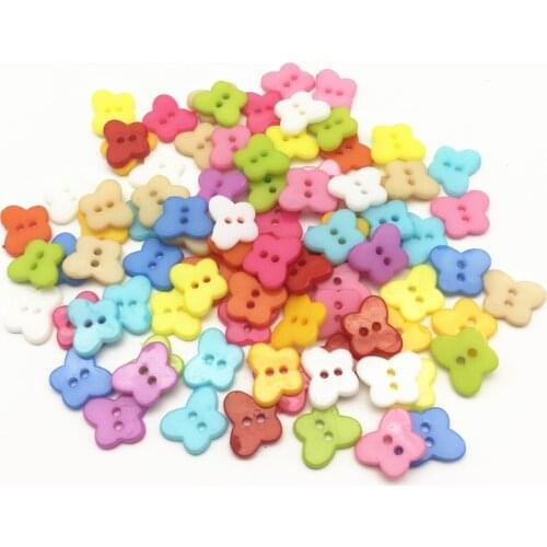 500pcs 11X13mm Plastic Butterfly Buttons 2 Hole Shirt Sewing Button Garment Accessories For Scrapbooking Embellishments