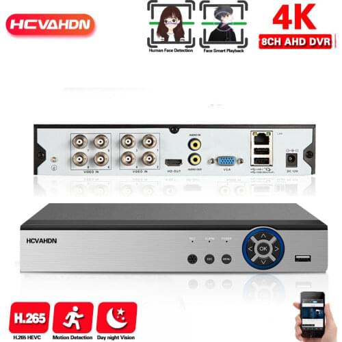 8MP 8CH Video Surveillance DVR Recorder Hybrid 6 in 1 NVR TVI CVI AHD CCTV DVR 8 Channel Alarm System 4K XMEYE Digital Recorder