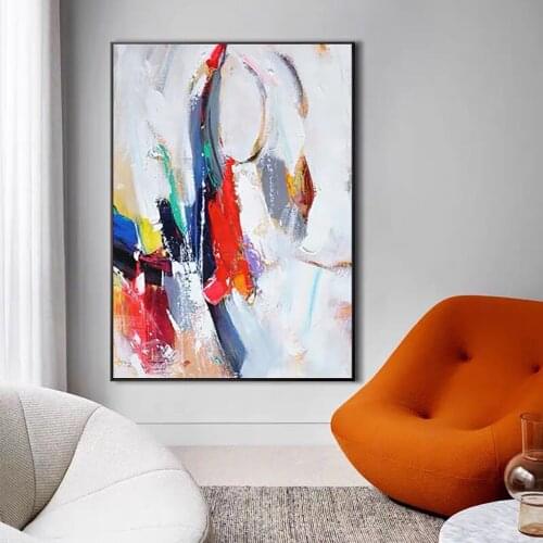 Abstract Artwork Modern Oil Painting On Canvas Handmade Colorful Thick Oil Painting Abstract Picture Home Wall Hotel Room Decor