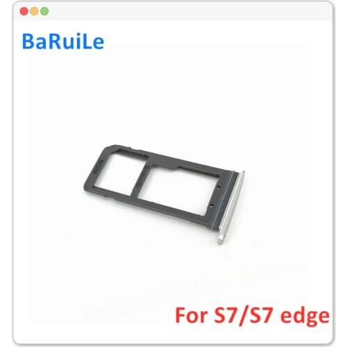 BaRuiLe 10pcs SIM Card Tray Holder for SamSung Galaxy S7 G930F S7Edge G935F Singal Dual Adapter Replacement Parts