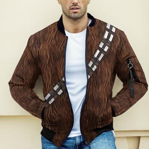 3D Printed Chewbacca Set Custom Bomber Jacket Winter Warm Cosplay Outdoor Padded Quilted Coat for men Casual Fashion clothes