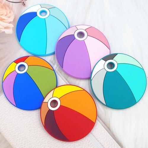 Chenkai 10PCS BPA Free Silicone Water Ball Teether Animal Teething Food Grade For Baby Chewable Pacifier Pendant Accessories