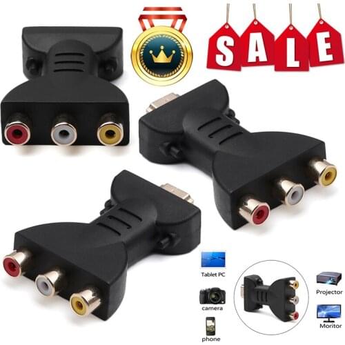 AV Digital Signal HD-compatible To 3 RCA Audio Adapter Component Converter Video Splitter To Vga Connector Car Accessories