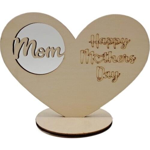 Mothers Day Wooden Handicraft Ornaments Love Hollow Letter Laser Cutting Wood Chip