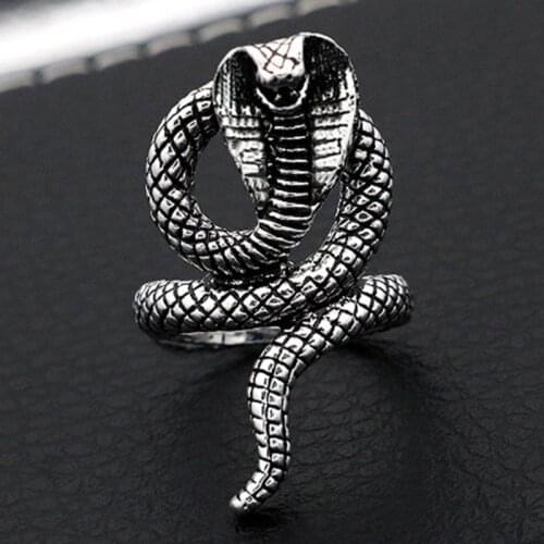 Women Men Punk Vintage Rings Eye Snake Domineering Animal Adjustable Rotating Rings Jewelry Gifts