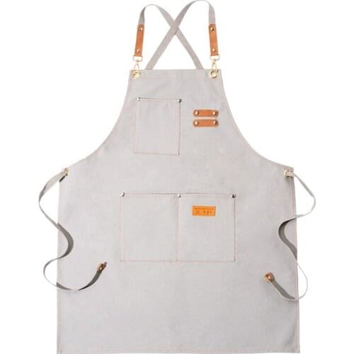 Apron Korean denim canvas thickened vibrato net red same style Chinese restaurant fashion kitchen custom LOGO