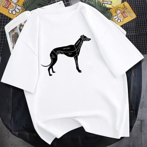 Dog Printed T-shirt for Women Short Sleeve Greyhound Dog Minimalist Quotes Print Womens Tops Anime Cartoon T Shirt for Female