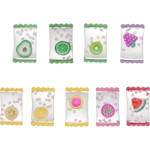 Kawaii Fruit Image Printing 3D Rein Candy Cabochon Embellishments Scrapbooking Fit Ornament Accessory Charms Pendant DIY 10pcs