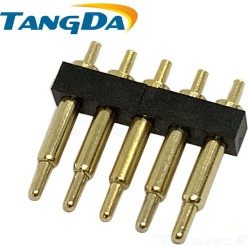 Pogo pin connectors 5PIN 5P DIP thimble test pitch:2.54mm 2.54 pogopin height: 4 4.5 5 5.5 6 6.5 7 7.5 8 9 10 11 12 14 16 TANGDA