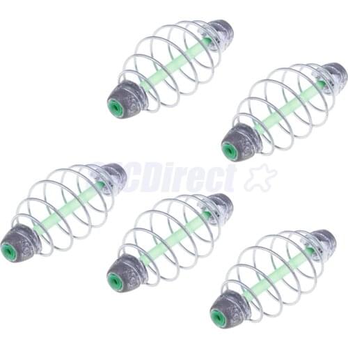 5pcs in Lot Metal Fishing Feeders Spring Coil Inline Method Feeders Tackle Bait Thrower
