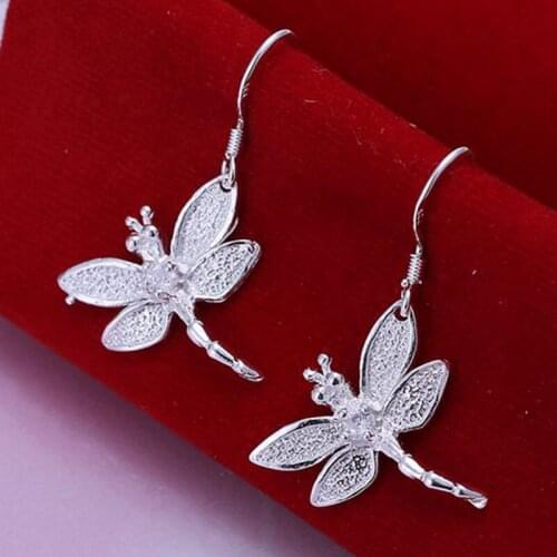Fashion jewelry Earring For Women, Plated Earrings Inlaid Dragonfly Earrings E009 /NQEQUUNE IAFBMJZV silver color