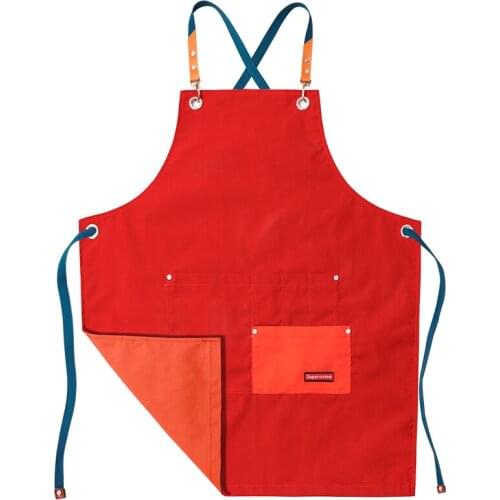 Fashion Cowboy apron restaurant barber floral artist men and women overalls coffee shop pinafore bib pocket gift