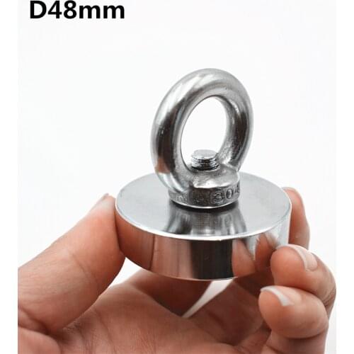 Strong powerful round neodymium Magnet hook salvage magnet sea Fishing equipments Holder Pulling Mounting Pot with ring