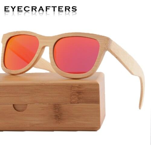 Mens Womens Brand Designer Wooden Sunglasses Polarized Retro Vintage Mirrored Sunglasses 100% Natural Bamboo Wood Sunglasses