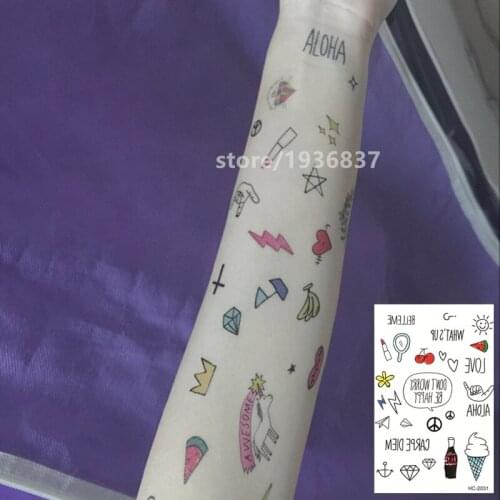 Nu-TATY Waterproof Temporary Tattoo Sticker 5 Set Multiple Pattern Series Cartoon Simple Small Pattern Tattoo
