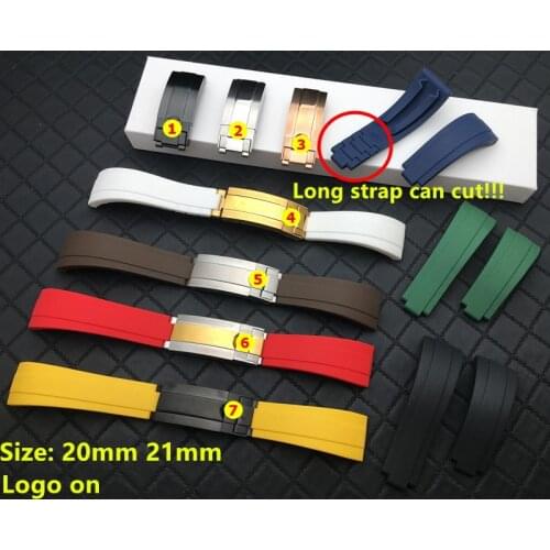 20mm 21mm Rubber Silicone Watch band buckle Watchband for Role strap Daytona Submariner DEEPSEA GMT SEAMARSTER OYSTERFLEX belt
