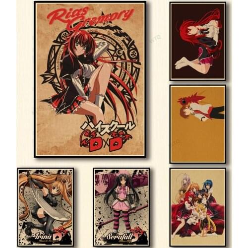 WTQ Retro Poster Anime Posters High School DXD Wall Decor One Piece Canvas Painting Wall Art Picture Room Decor Home Decor