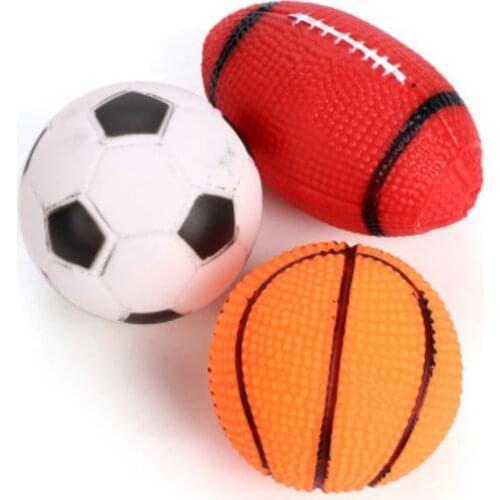 Dog Rubber Ball Toys For Dogs Resistance Bite Dog Chew Toys French Bulldog Toy Pet Training Products Basketball Football Rugby