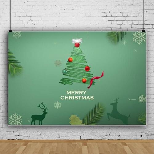 Xmas Decor Backdrop Elk Christmas Tree Green Background Christmas Party Decoration New Year Photo Studio Props Photo Booth
