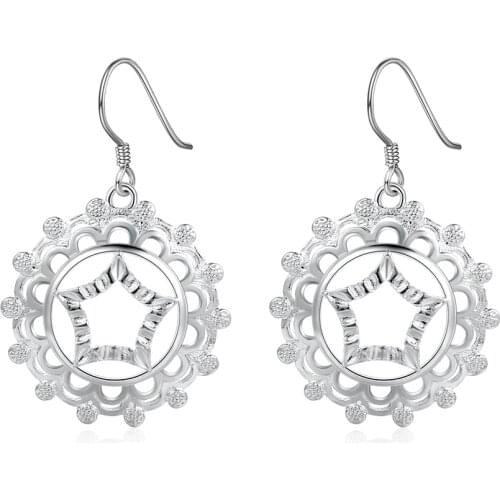 New 925 Sterling Silver Earrings With Rotating Ring For Woman Glamour Jewelry Wedding