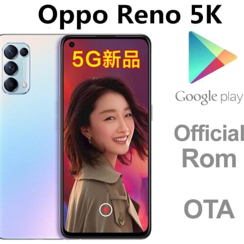 DHL Fast Delivery Oppo Reno 5K 5G Smart Phone Snapdragon 750G 64.0MP 65W Charger 6.43" OLED 90HZ 12GB RAM 256GB ROM Android 10.0