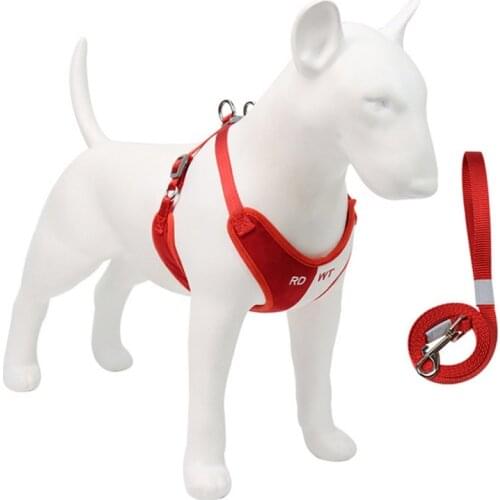 Small Medium Dog Breathable Harness And Leash Pet Harness Reflective Chest Strap Set Puppy Cat Vest Harness Safety Collar