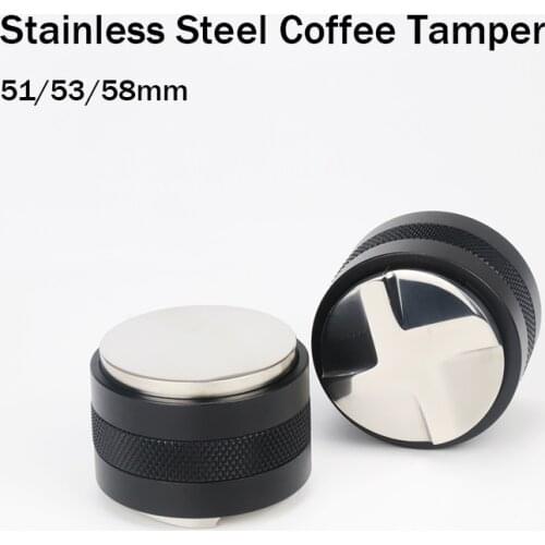 51/53mm/58mm Coffee Tamper Stainless Steel Adjustable Height Powder Hammer Espresso Tamper Four Angled Slopes Coffee Accessorie