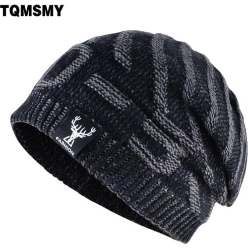 TQMSMY Winter Knitted Wool Hats for Women Beanies men plus Velvet skullies Hip Hop Cap man Thicker Keep Warm Bonnet gorro