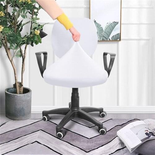 1set Office Computer Chair Covers Polyester Split Seat Cover Office Anti-Dust Universal Solid Black Blue Armchair Cover