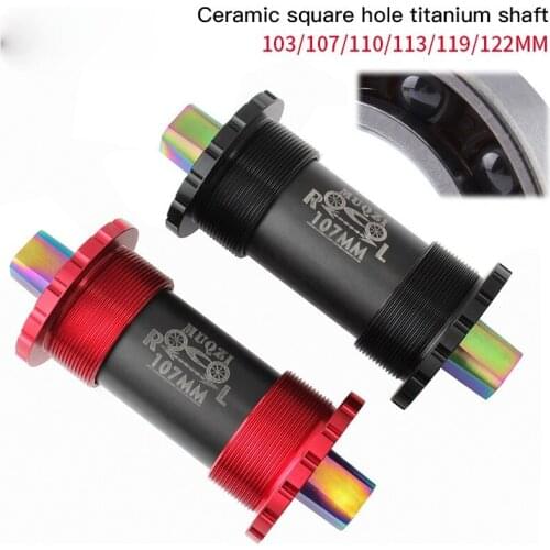 Bike Titanium Alloy Bottom Brackets BB68 Ceramic Square Taper Axle 103/107/110/113/119mm MTB Road Folding Bicycle Shaft