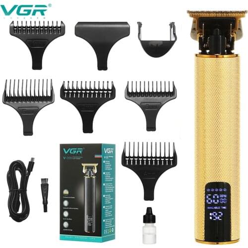 VGR New T9 USB rechargeable Hair Trimmer Barber LCD Hair Clipper Machine Hair Cutting Beard Trimmer for Men Haircut Styling Tool