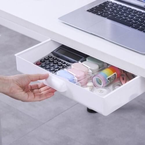 Under Desk Storage Box Invisible Drawer Organizer Sundry Finishing Box Dtudent Dormitory Desktop Creative Dtationery Makeup Box