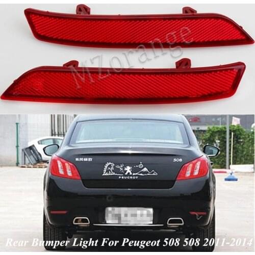 Rear Bumper Light For Peugeot 508 2011 2012 2013 2014 Rear Reflector Bar Warning Signal Stop Fog Lamp Taillight Car Accessories