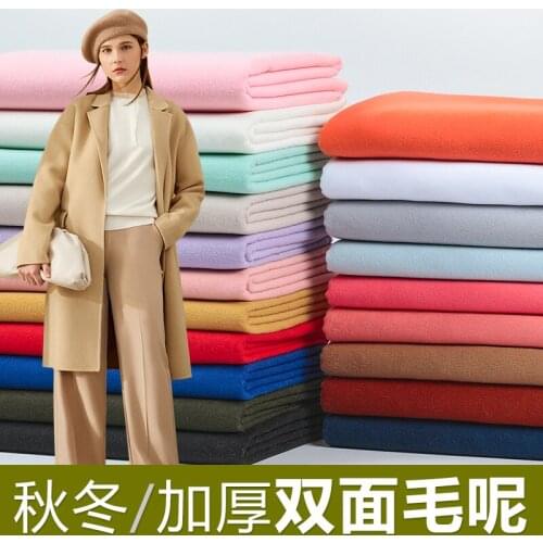 150cmx50cm Double-sided Cashmere Woolen Cloth Fabric Solid Color Imitation Wool Autumnwinter Thickened Coat Coat Clothing Fabric