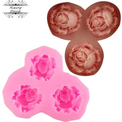3D rose silicone mold Soft Candy Gift Cake Decorating chocolate biscuit Philippine polymer clay resin baking mold