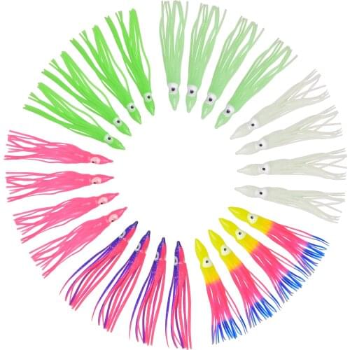 40PCS Multicolor Octopus Skirts Trolling Lures Fishing Tackle Soft Plastic Lures Squid Skirts For Freshwater Fishing