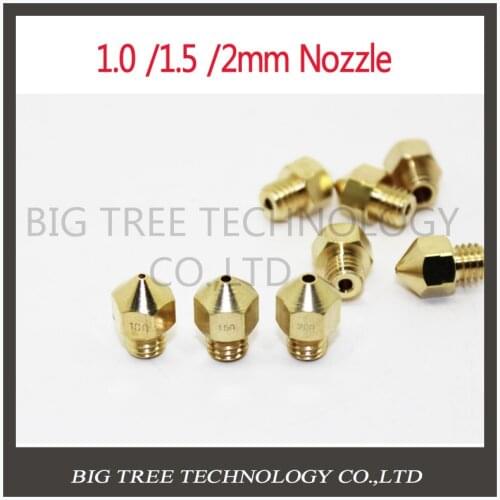 3D Printer Accessories Large diameter Big Hole Diameter 1.0mm 1.5MM 2MM For 3MM Filament Supplies Sprinkler head Brass Nozzle