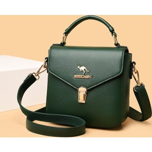 Brand Pu Leather Handbag Women 2021 Trendy Flap Messenger Bag Small Square Tote Bags Ladies Letter Design Shoulder Crossbody Bag