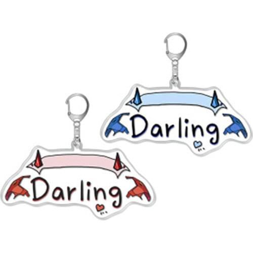 DARLING In The FRANXX Cosplay Keychain Zero Two Pendant 02 Key Ring Ornaments Anime Adult COS Accessories Christmas Halloween
