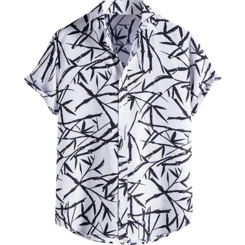 Men Shirts Summer Casual Short Sleeve Hawaiian Shirts Buttons Turn Down Collar Shirts Camisas Hombre Vacation Beach Shirts Male