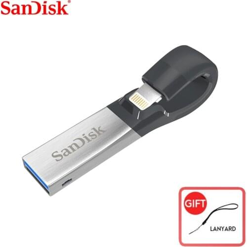 SanDisk100% Pen Drive 32GB USB Flash Drive 64gb USB 3.0 OTG Lightning Memory Stick Mini Pendrives for iphone ipad and PC 128GB