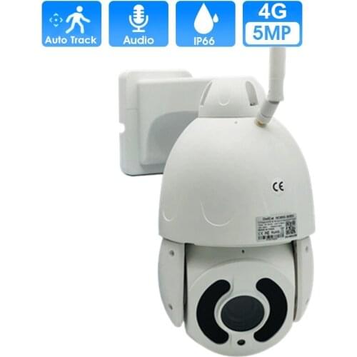 4G SIM 5MP PTZ IP Camera H.265 20X Zoom Two Way Audio AI Auto Tracking Humanoid Detection Alarm 80m IR Video CCTV Surveillance