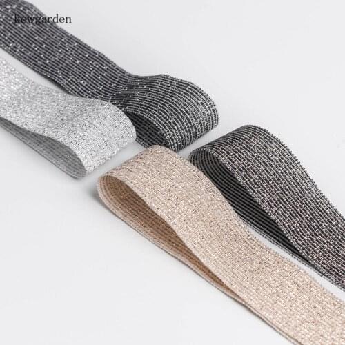 Kewgarden DIY Bow Corsage Hair Accessories 1" 3/8" 25mm 10mm Gold Sliver Stripe Organza Ribbons Handmade Tape Riband 10 Yards